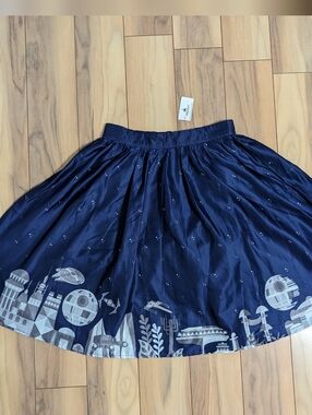 NWT! Her Universe X Disney Parks Star Wars Galaxy Timeline Skirt In Blue Size S
